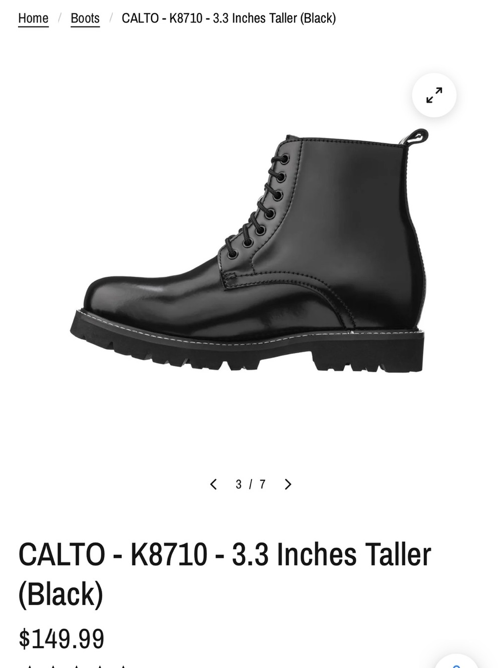 EUC worn once Men’s Calto lift boots 10 - Picture 2 of 10